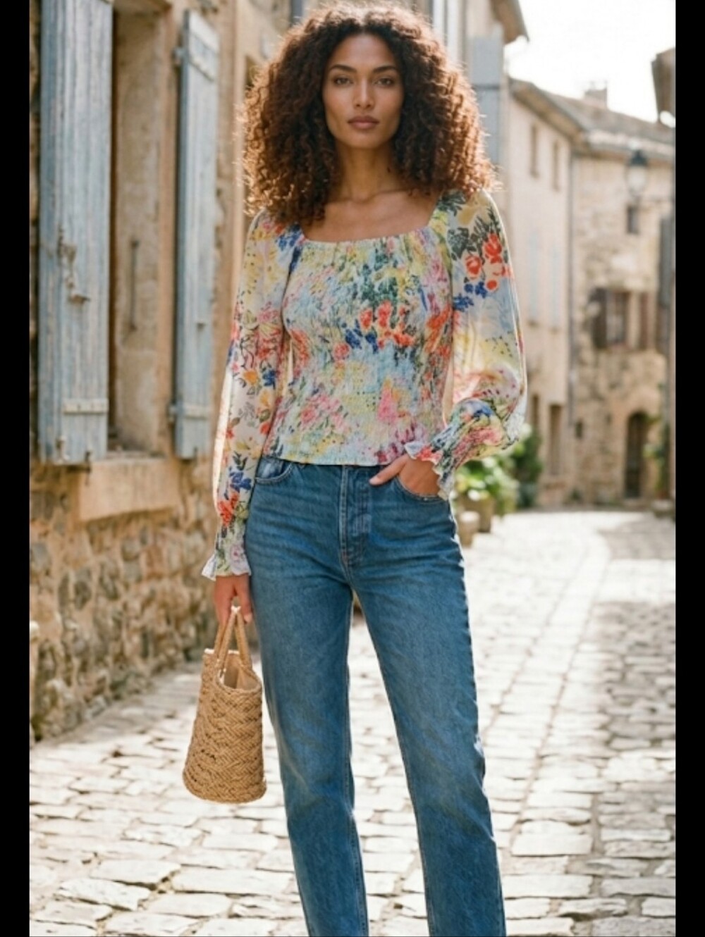 Anthropologie Floral Smocked Top, NWOT